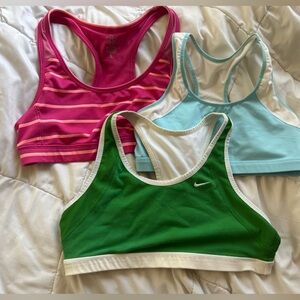 Sports Bras Trio - Green, Pink, and Blue